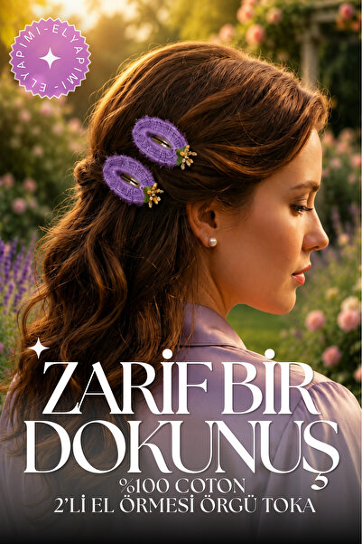 Süslü 2'li Anne ve Çocuk Örgü Toka Seti