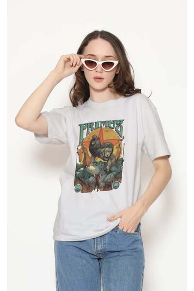buzagi tasarım ürünleri Primus Regular Fit Unisex White T-Shirt