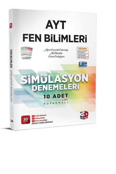 3D Yayınları AYT Fen Bilimleri Simülasyon Denemeleri