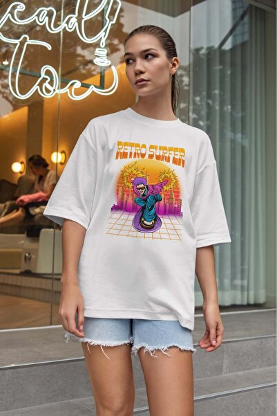 buzagi tasarım ürünleri Urban Oversize Unisex White T-Shirt