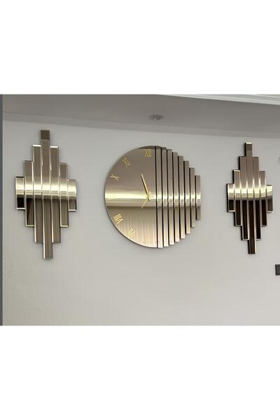 Savita Home SET04 RİTİM AY DUVAR SAAT SETİ 70 CM GOLD