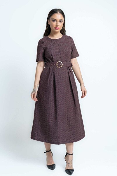 mica Short Sleeve Midi Dress with Ant Nest Embroidery