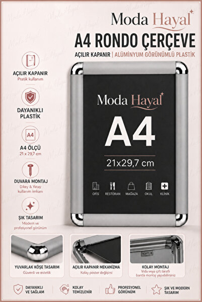 Moda Hayal Cadru A4 Rondo - Cadru pentru afișe - Cadru pentru documente - Cad...