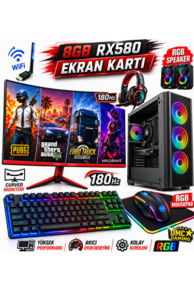 Dmc N59x Windows 11 Ryzen 5 5500,16GB RAM,500GB 256GB SSD,8GB RX580,24"180hz ...