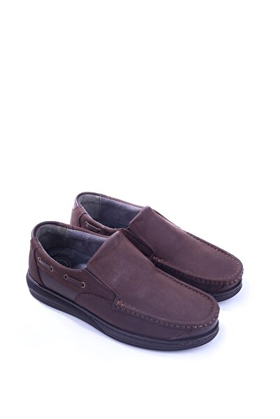 Papuçsepeti Papuç Sepeti Men's Genuine Nubuck Leather Rubber Sole Casual Shoes