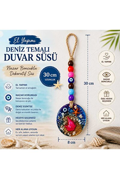 İMREN AKSESUAR Evil Eye Beaded Wicker String Braided Door and Wall Ornament