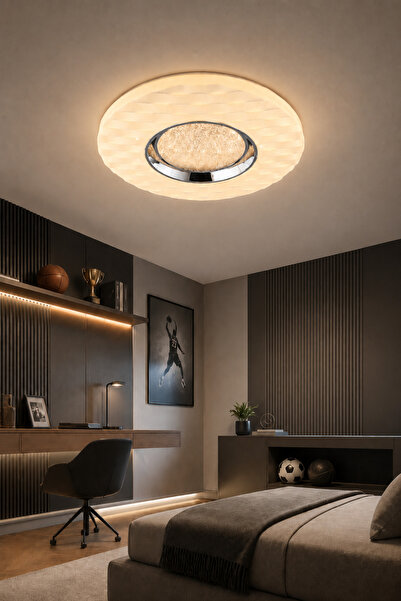 ESSLİGHT Ritim 50 Cm 3 Renk Işık Özellikli Led'li Modern Salon Mutfak Yatak O...