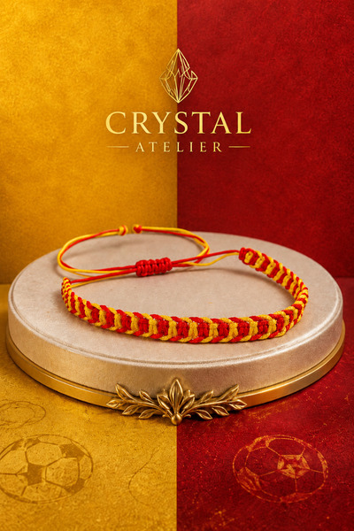 Crystal Atelier Yellow Red Fan Bracelet - Macrame Bracelet - Gift Bracelet - ...