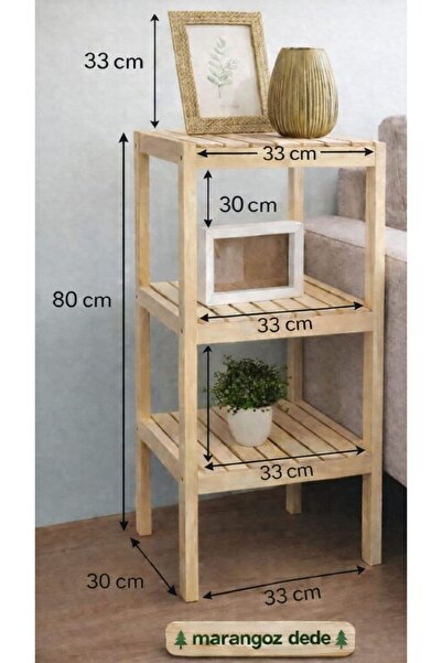 MarangozDede MARANGOZ DEDE 80 CM BANYO RAFI DEKORATF RAF DÜZENLEYİCİ