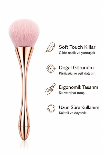 PİRAYE AKSESUAR Allık Fırçası - Pudra Fırçası - Makyaj & Tırnak Fırçası - Fondöten Fırçası