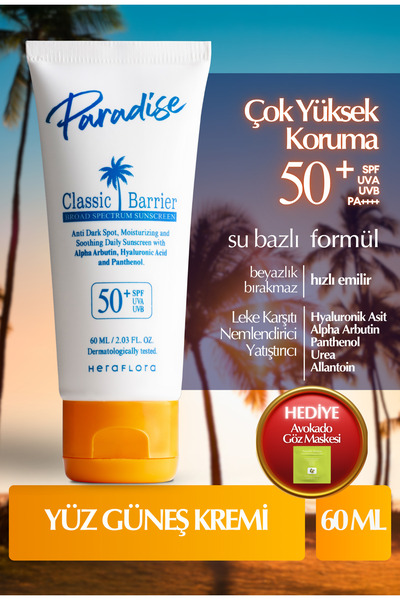 Heraflora Facial Sunscreen 50 Spf Anti-Blemish, Moisturizing, Soothing - Para...