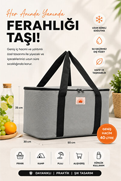 visees 40 Litre Termal Piknik ve Kamp Çantası - Isı Yalıtımlı Büyük Boy Yemek...