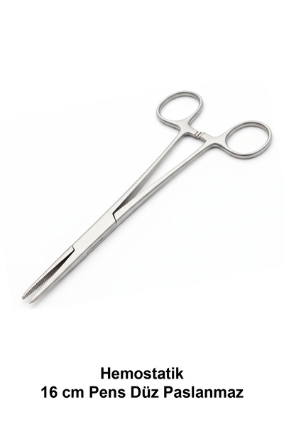 Genel Markalar Hemostatik Pens Düz 16 cm Paslanmaz