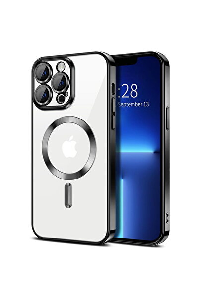 Techsuit Husă pentru iPhone 13 Pro Max - Luxury Crystal MagSafe - Negru