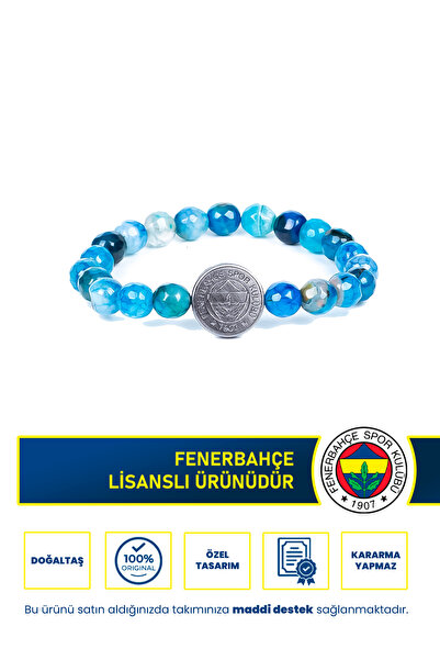 Fenerbahçe FB MAVİ AKİK FASETLİ DOĞALTAŞ BİLEKLİ