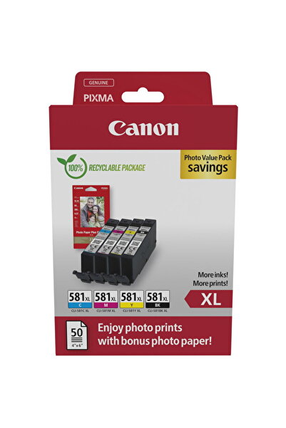 Canon Pachet economic de cerneală foto CLI-581XL (incl. 50 coli de hârtie fot...