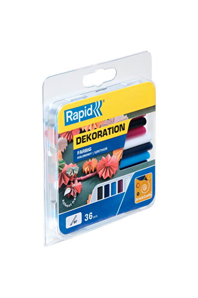 Rapid 5001377, set 36 de rezerve de lipici universale, colorate, Ø7 x 90 mm