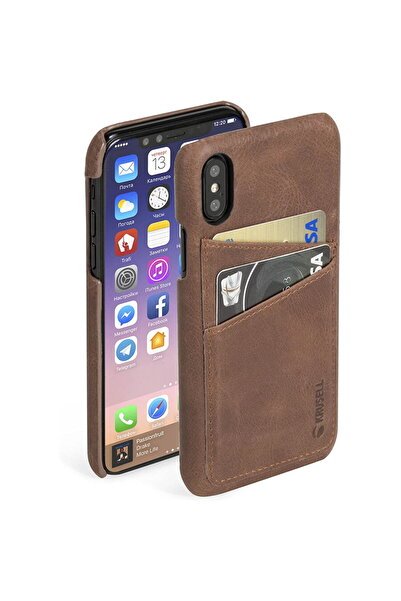 KRUSELL Sunne 2 Θήκη Καρτών Apple iPhone X vintage κονιάκ (61104)
