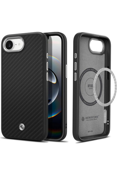 Spigen Husa pentru iPhone 16e - Enzo Aramid MagSafe - Matte Black