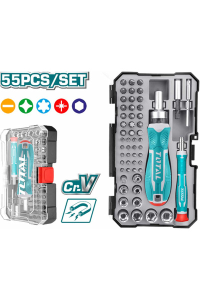 TOTAL - SET SURUBELNITA CU CLICHET - 55 PIESE (INDUSTRIAL)