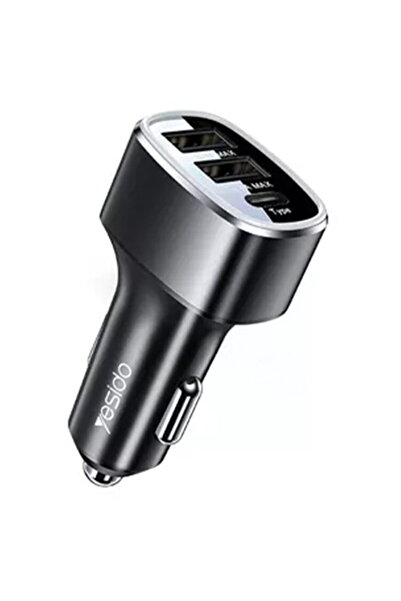 Yesido Y47 2x USB-A + USB-C PD 49W Negru