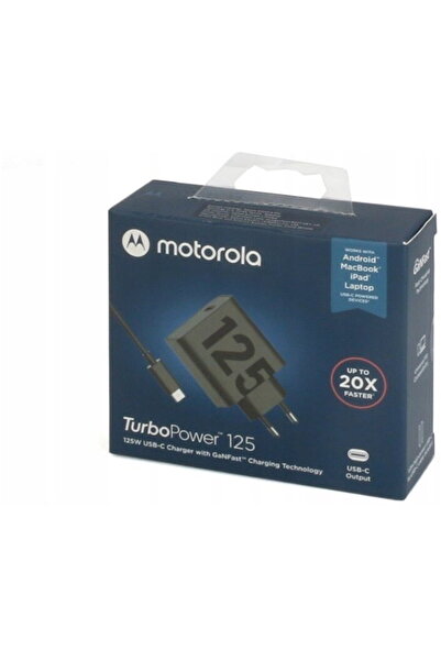Motorola 125W GaN, port USB Type-C, inclus cablu USB Type-C (6.5A), Negru