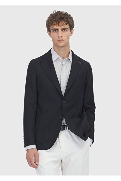 Ramsey Siyah Comfort Fit %100 Yün Ceket