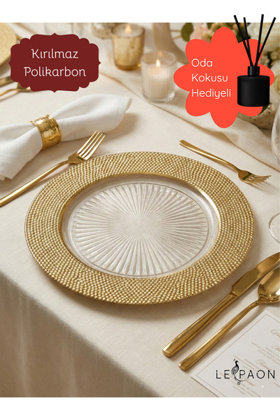 Le Paon 6 Adet 30 Cm Gold Lüks Supla Seti, Polikarbon Kırılmaz Amerikan Servi...