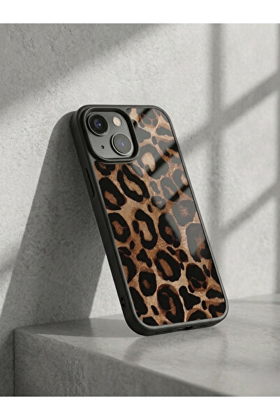 OSG İphone 13 ve 14 Uyumlu Leopar Desenli Darbe Koruyucu Sararmaz Lüx Tasarım...