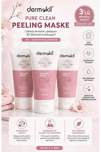 Dermokil قناع تقشير نقي 3 في 1 3×150 مل