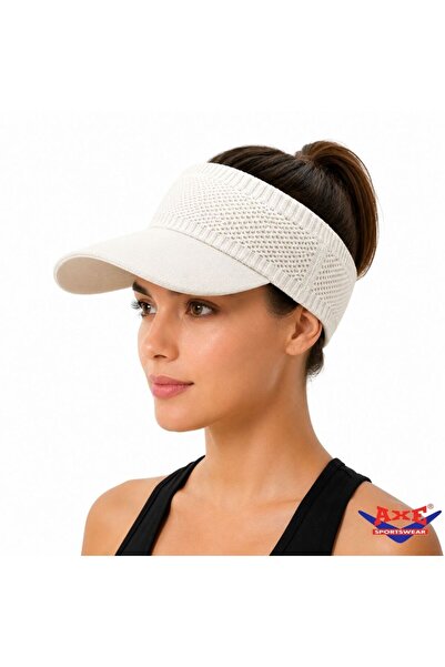 AXE SPORTSWEAR Off White Elastično vizir kapa UV Zaštita od sunca ležerna kap...
