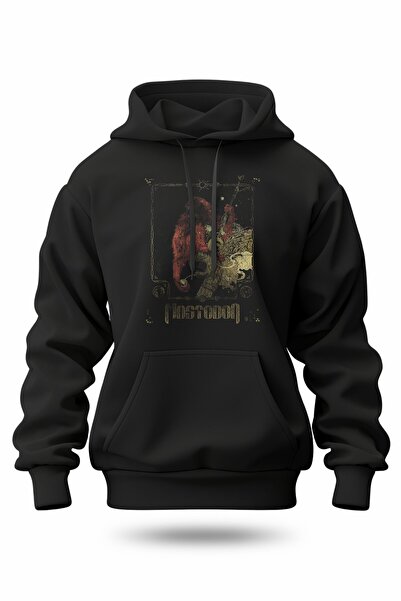 buzagi tasarım ürünleri Mastodon Digital Print Hooded Unisex Sweatshirt