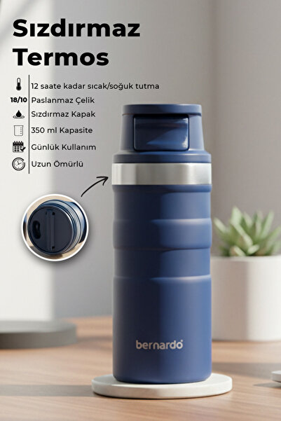 Bernardo Comfort Stainless Steel Leak-Proof Thermos 350 ml Navy Blue