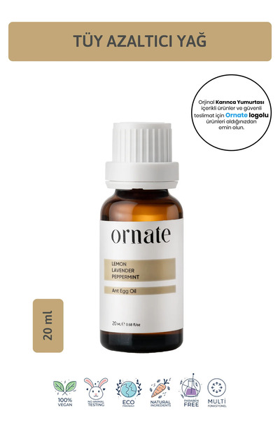 ORNATE Karınca Yumurtası Bakım Yağı 20 ml Vegan Formic Asit Aloe Vera Kuru Ve...