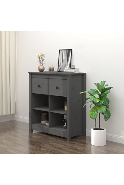 Concept Servantă, gri, 70x35x80 cm, lemn masiv de pin