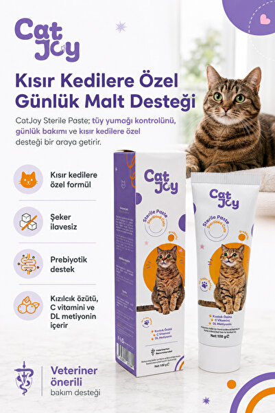 CATJOY Sterile Malt Macun 100 G - Kısırlaştırılmış Kediler Için Vitaminli Tüy...