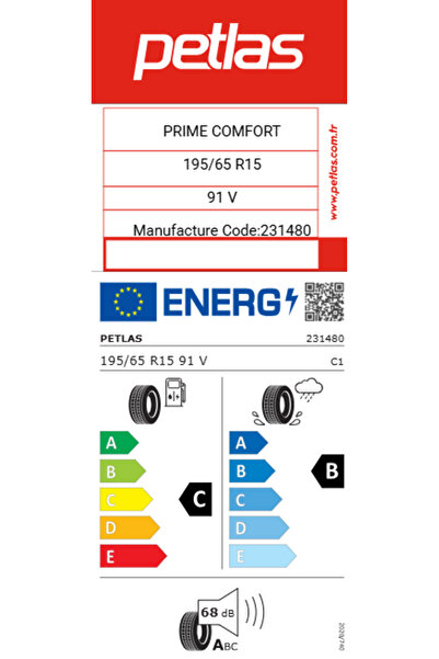 Petlas 195/65R15 91V Prime Comfort Yaz Lastiği 2026