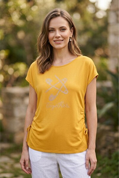 YXL COLLECTION Bluză pentru femei de mărime mare, cu decolteu barcă, cu umăr ...