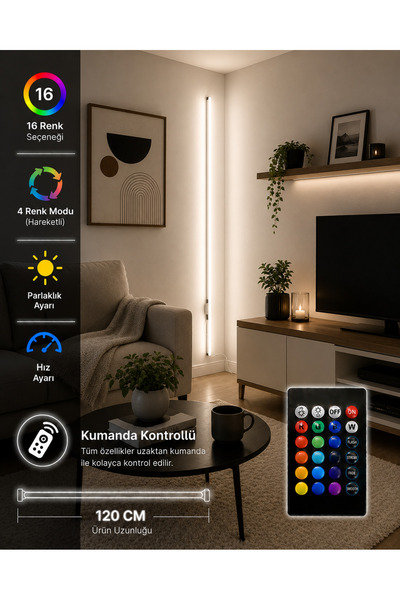 bluedıgıtal Uzaktan Led Abajur Aplik Gece Lambası Rgb Lambader