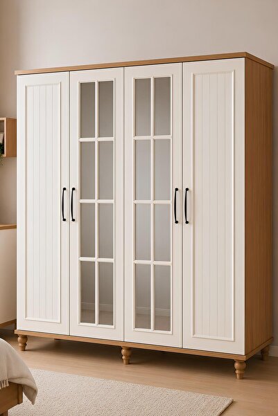 arionkids Nefes Dolap 4 Kapaklı-Çekmeceli | %100 MDF | REHAU Kapaklı | Çekmec...