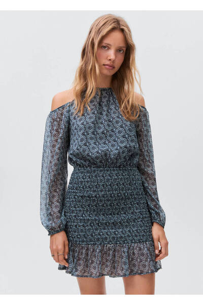 Mango Teen Cut-out detaylı çiçekli elbise