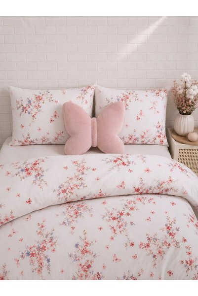 Sheri Home Tekstil Lastikli Çarşaflı Tek Kişilik Nevresim Takımı KIRÇİÇEKMODEL8892