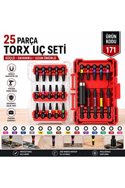 Keyfi Sepet Profesyonel Manyetik Bits Uç Seti Tornavida Uç Takımı T10-T40 PH2...