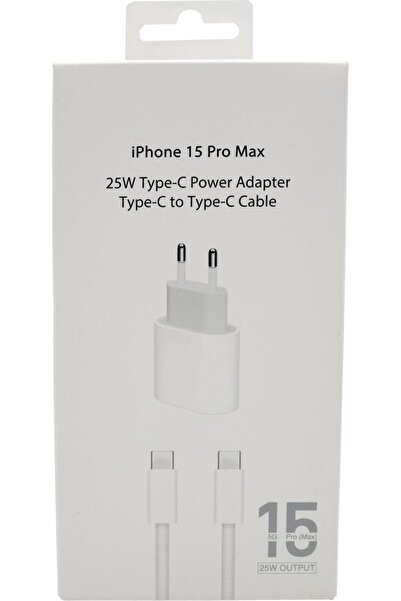 SOLGUN İphone 25W Type-C Power Adapter Type-C To Type-C Kablo Iphone 15 ve Üs...