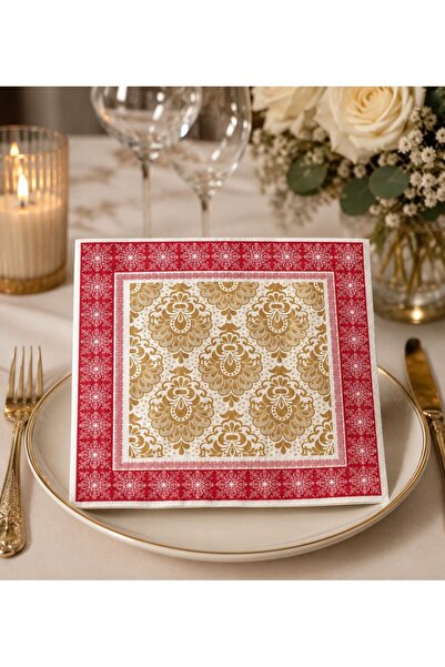 SUNA K Saray Model Stylish Royal Burgundy Motif Decorative Presentation Paper...