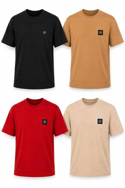 HZR wear Men's Basic 100% Cotton Crew Neck Regular Fit T-Shirt Set of 4