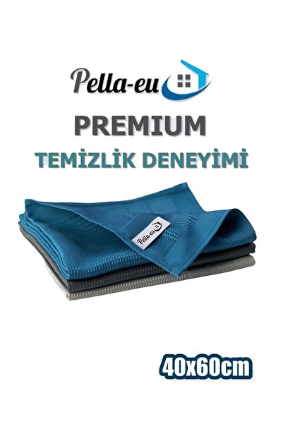 PELLA-EU Sihirli Mikrofiber Cam Bezi 3 Parça Genel Temizlik Bezi Mutfak Banyo...