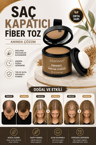 DERMAES beauty SARI PUDRA Yeni Nesil Saç Dolgunlaştırıcı Seyrek Sakal Saçlar ...