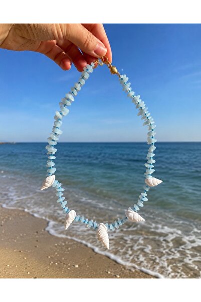 Aias Accessory Marina Doğal Taş ve Deniz Kabuklu Kolye