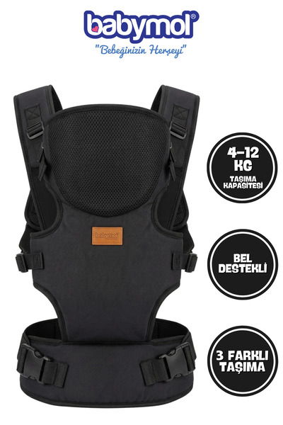 Babymol QUATROS Bel Destekli Kanguru Bebek Taşıyıcı 4 - 12 kg